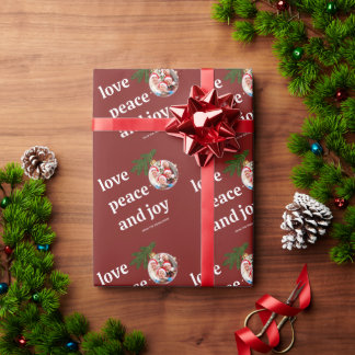Papel De Presente Amor Paz Alegria Natal Família Foto Burgundy