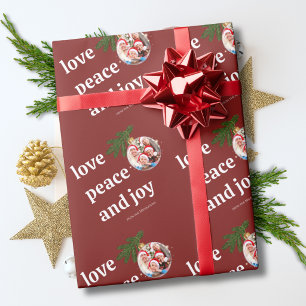 Papel De Presente Amor Paz Alegria Natal Família Foto Burgundy