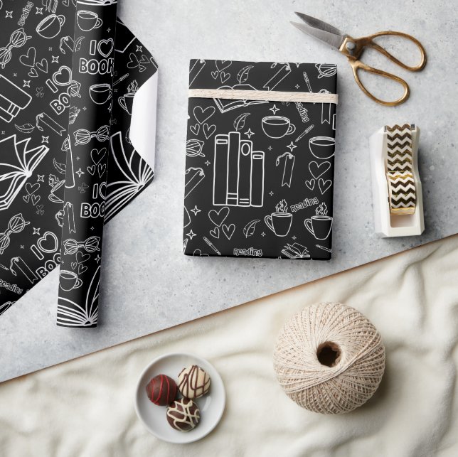 Papel De Presente Amor pela Leitura de Livros (Artesanato)