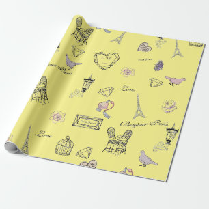 Papel De Presente Amor pela Peris Bohemian Chic Floral Travying Girl