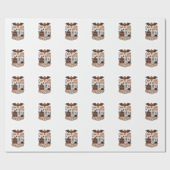 Papel De Presente Amor Pelo Esqueleto da Casa Assombrada de Hallowee (Aberto)