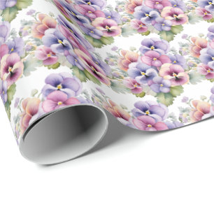 Papel De Presente Amor-Perfeito de Primavera