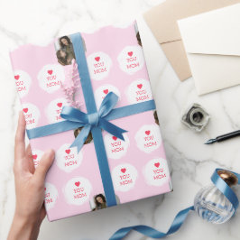 Papel De Presente Amor Personalizado Foto Da Mãe | Mamãe Dift Wrap