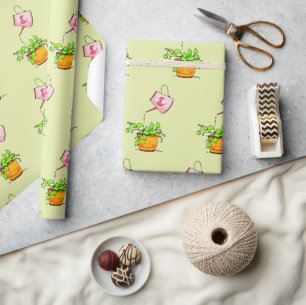Papel De Presente Amor Regando, Planta Feliz em Casa