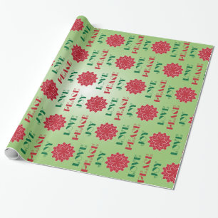 Papel De Presente Amor Verde e Vermelho Moderno, Paz, citação de J