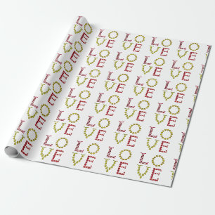 Papel De Presente Amor, Vermelho e Amarelo