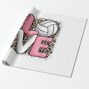 Papel De Presente Amor Volei Impressão de Leopardo Mulheres Meninas