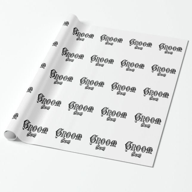 Papel De Presente Ampliar com Tipo Preto de Coluna de Arco (Desenrolado)