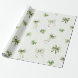 Papel De Presente Amuleto da Sorte St Patricks Pequeno Trevo Sortudo