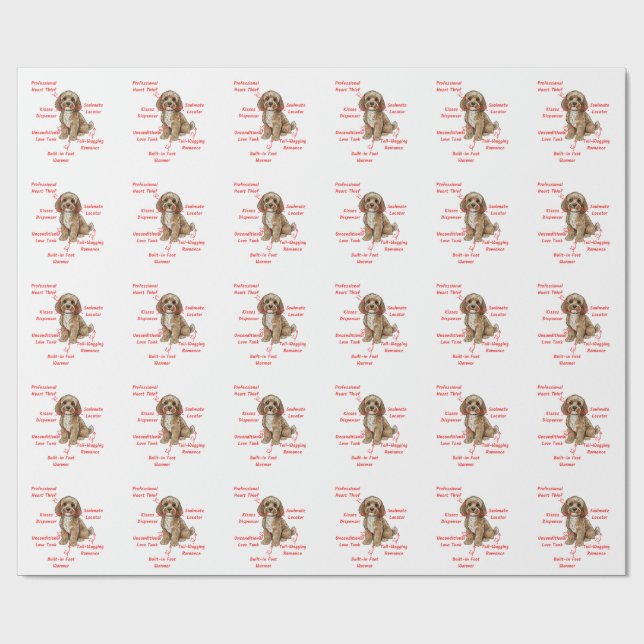 Papel De Presente Anatomia Engraçada de Cockapoo - Presente Único de (Aberto)