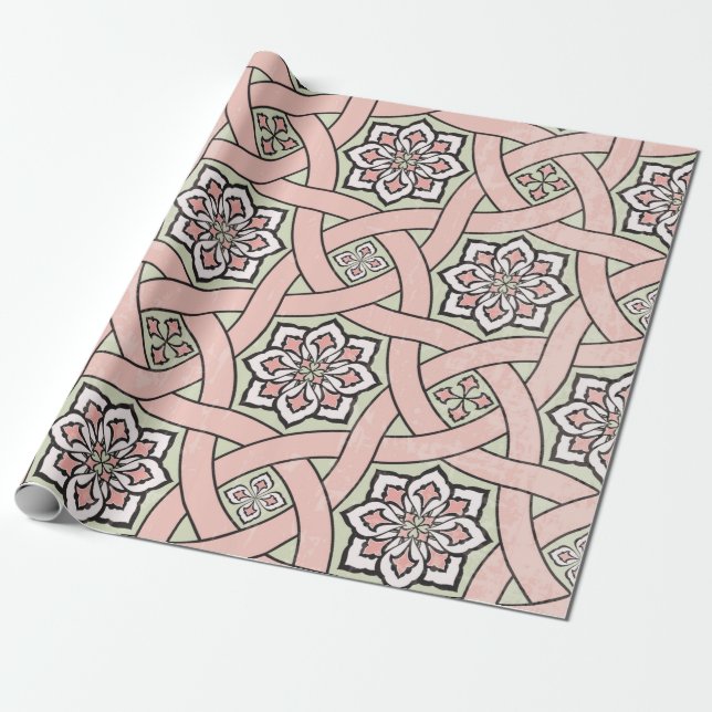 Papel De Presente Ancient tile ornamental background,seamless patter (Desenrolado)