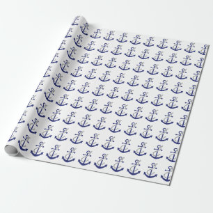 Papel De Presente Âncora e corda náuticas