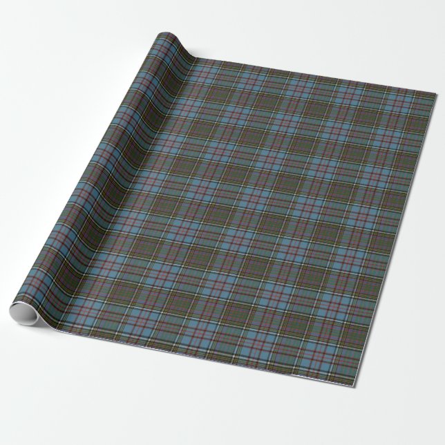 Papel De Presente Anderson Original Clan Tartan Escocês (Desenrolado)