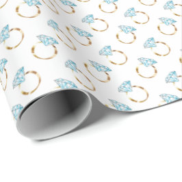 Papel De Presente Anéis de Casamento Diamond