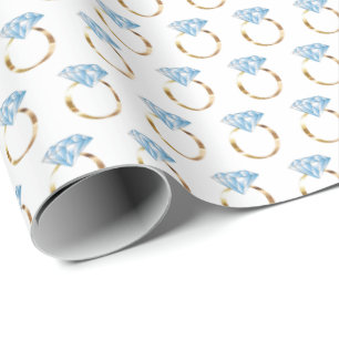 Papel De Presente Anel de Casamento de Noivado Diamond