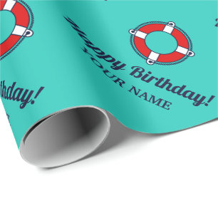 Papel De Presente Anel salva-vidas buoy náutico Aniversário person