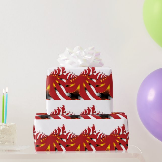 PAPEL DE PRESENTE ANEMONA DO MAR ABSTRATO (Presentes para festas)