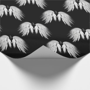 Papel De Presente ANGEL WINGS Monograma Preto