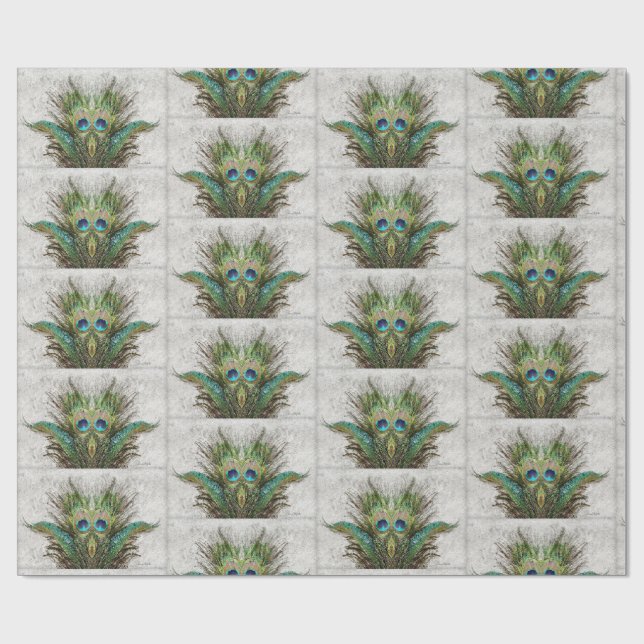 Papel De Presente Angry Peacock Abstrato Art (Aberto)