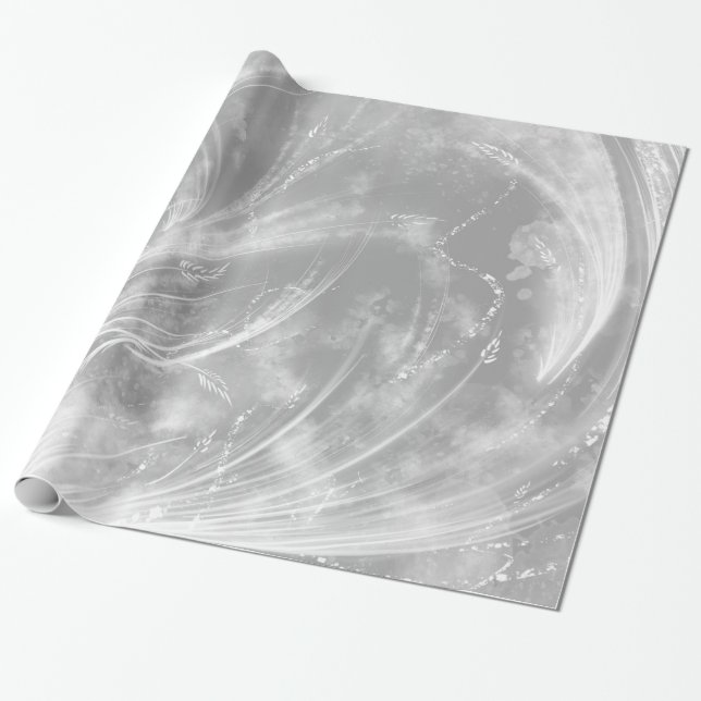 Papel De Presente Ângulos de Grelha - Tranquilidade (Desenrolado)