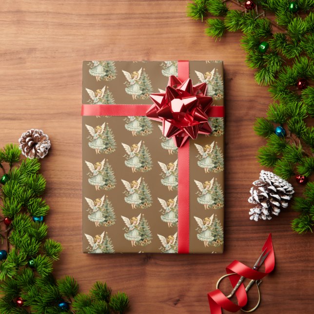 Papel De Presente Ângulos festivos de aquarela de Natal (Presente de Natal)