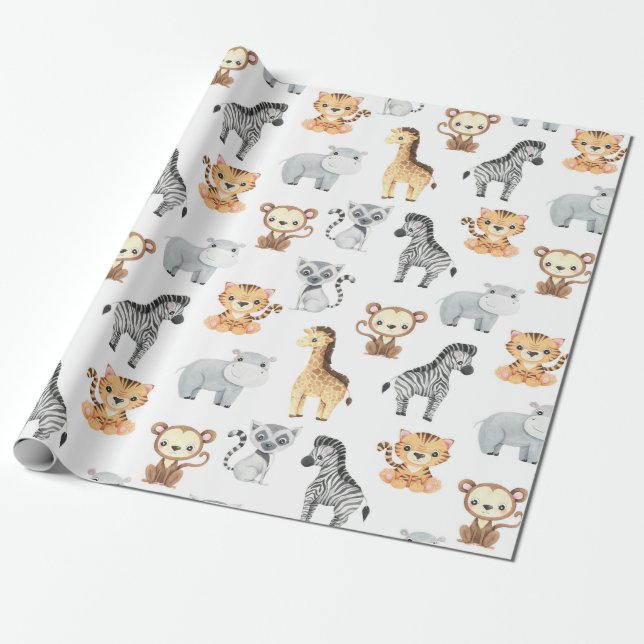 Papel De Presente Animais Bebês (Desenrolado)