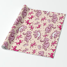 Animais Cachorros Dançam Pink Padrão