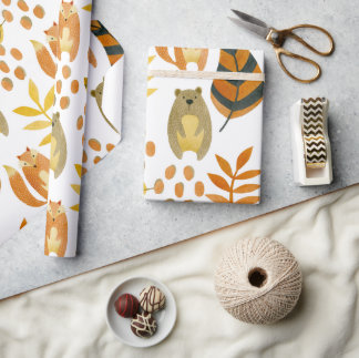 Papel De Presente Animais Da Floresta