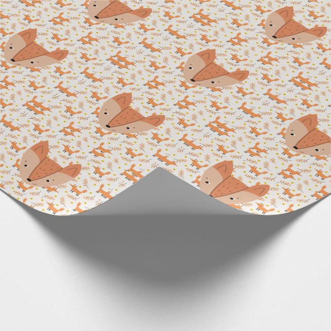Papel De Presente Animais da Floresta Boho Design Fox (Ponta)