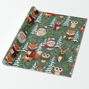 Papel De Presente Animais da Floresta de Inverno Fofos – Festa (3)