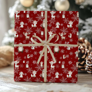 Papel De Presente Animais da Floresta em inverno Wonderland Desapare