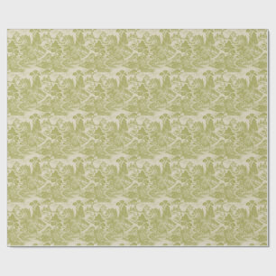 Papel De Presente Animais da Floresta Toile Florestal Botânica Vinta