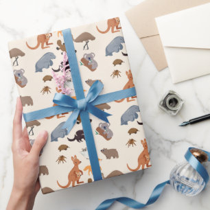 Papel De Presente Animais da Vida Selvagem Aussie da Austrália