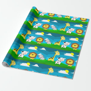 Papel De Presente Animais de desenho animado