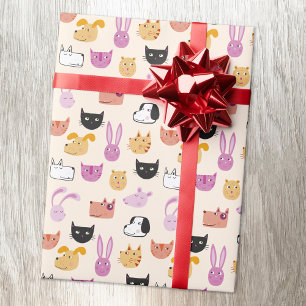 Papel De Presente Animais de estimação bonitos