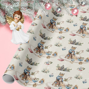 Papel De Presente Animais de estimação de Natais vintages russos nos