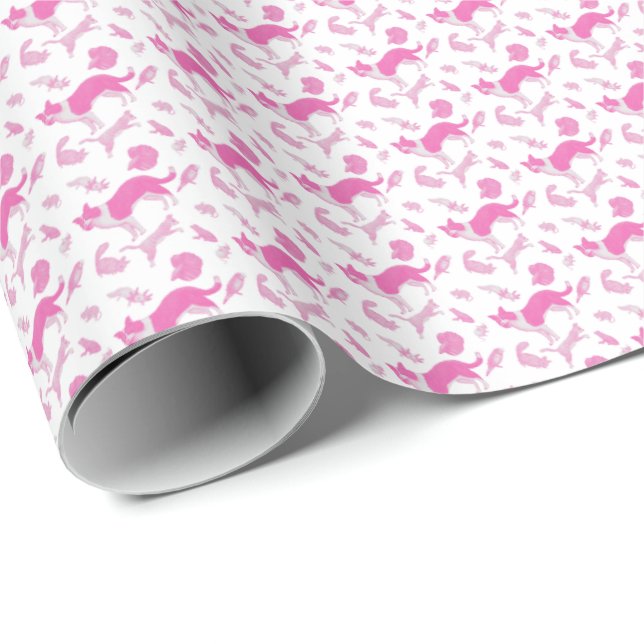Papel De Presente Animais de Estimação na Parada (Rosa) (Ponta do rolo)