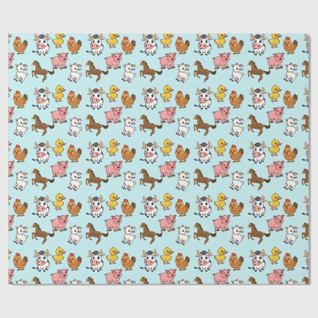 Papel De Presente Animais de Fazenda (Aberto)