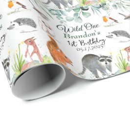 Papel De Presente Animais de Floresta Cura primeiro aniversario Selv