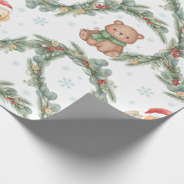 Papel De Presente Animais de Natal da Floresta Caprichosa