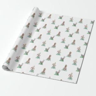 Papel De Presente Animais de Natal Yoga