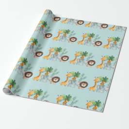 Papel De Presente Animais de Safari selva Tropical 