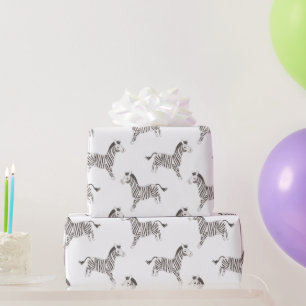 Papel De Presente Animais do Circo, Zebra Negra e Branca