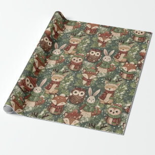 Papel De Presente Animais do Natal na Floresta – Inverno Fofo 1