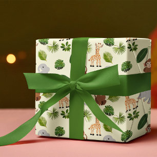 Papel De Presente Animais e plantas da selva