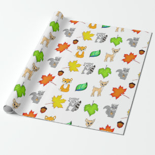 Papel De Presente Animais Florestais - Florestas - Criações Fox, Rac