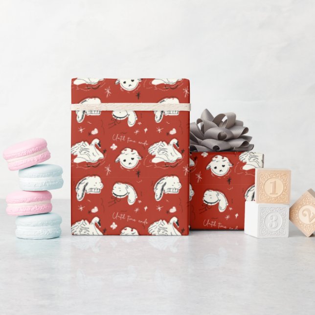 Papel De Presente Animais Fofos e Assustadores Rabiscados & Bilhetes (Chá de bebê)