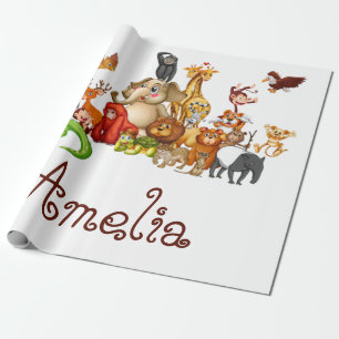 Papel De Presente Animais personalizados para crianças