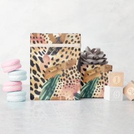 Papel De Presente Animais Safari Impressões Padrões de peles Savanna