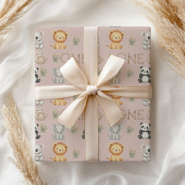 Papel De Presente Animais Selvagens Tropicais de Pastel, Uma Selva S